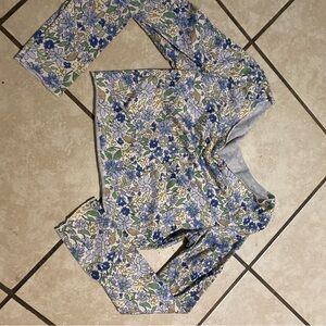 SHEIN Floral Long Sleeve Top - Blue and Green